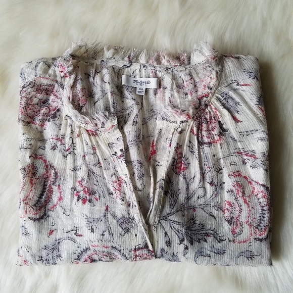 Madewell Shirred Popover in Turkish Garden Size XS - Picture 7 of 8